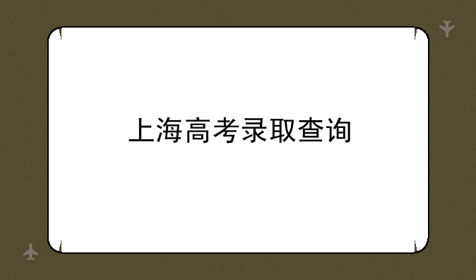 上海高考录取查询