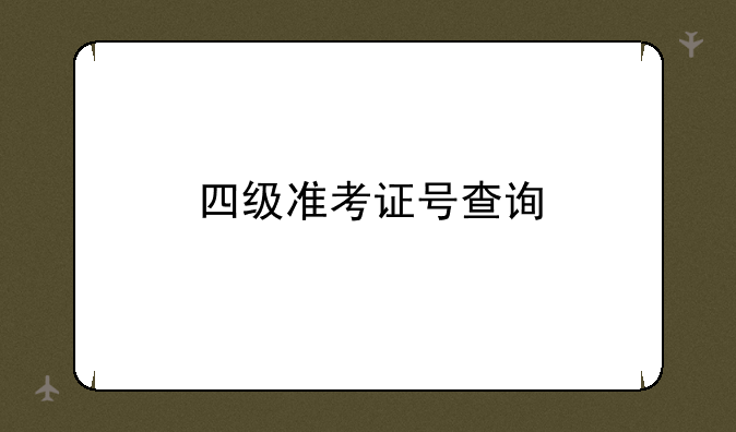 四级准考证号查询