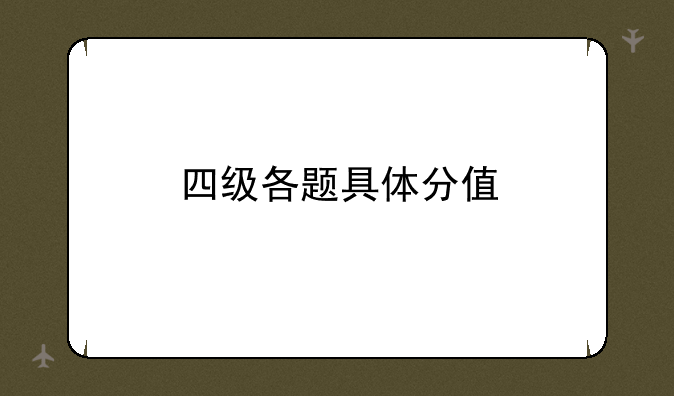 四级各题具体分值