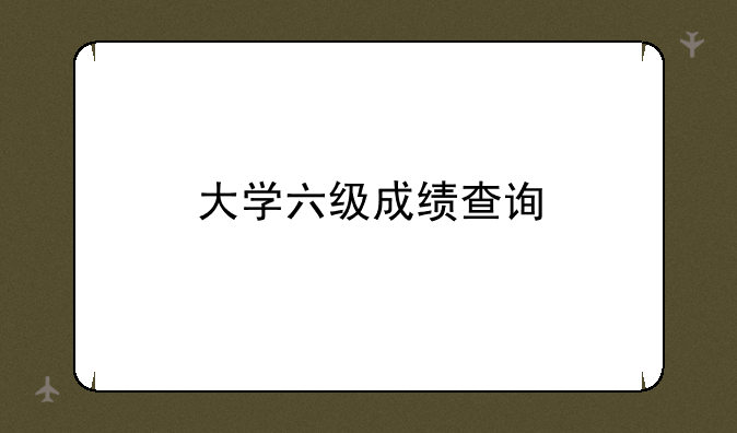 大学六级成绩查询