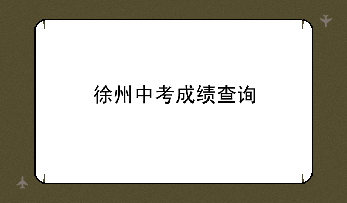 徐州中考成绩查询