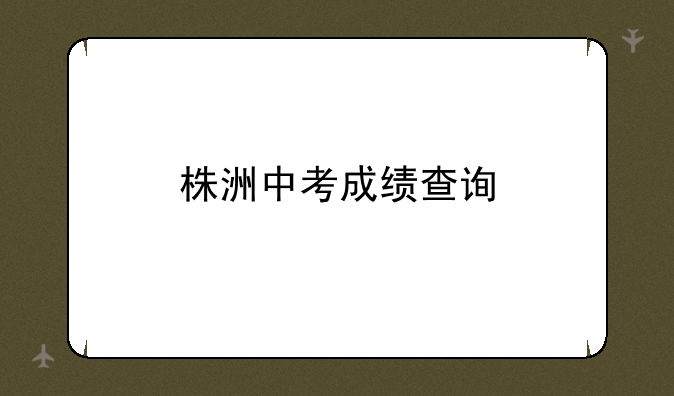 株洲中考成绩查询