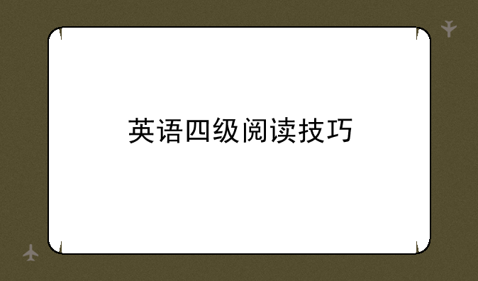英语四级阅读技巧