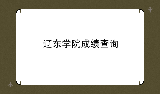 辽东学院成绩查询