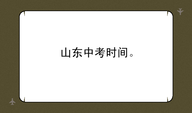 山东中考时间。