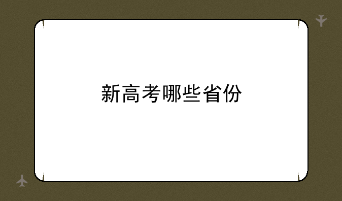 新高考哪些省份