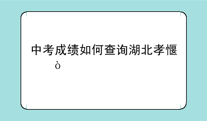 中考成绩如何查询湖北孝感？