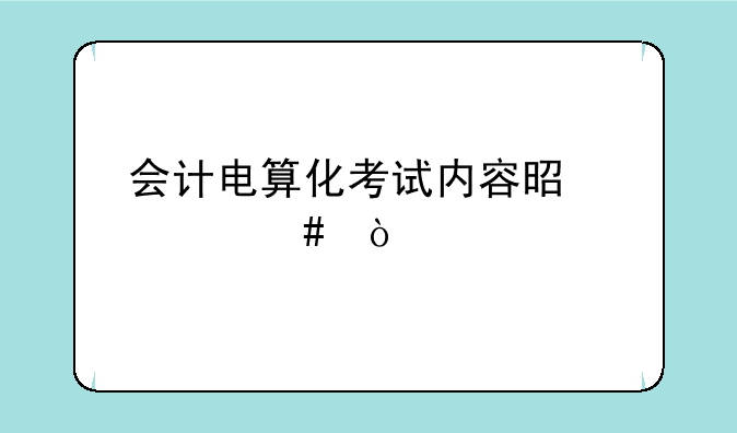 会计电算化考试内容是什么？