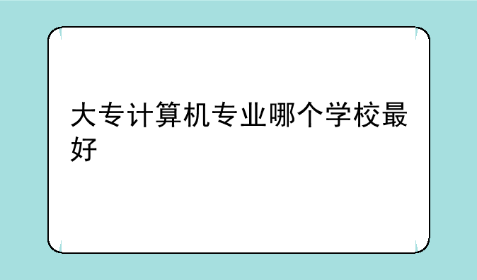 大专计算机专业哪个学校最好