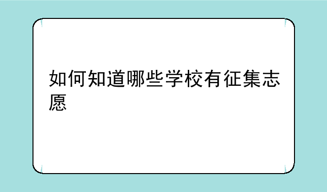 如何知道哪些学校有征集志愿