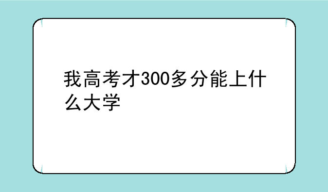 我高考才300多分能上什么大学