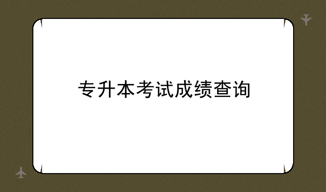 专升本考试成绩查询