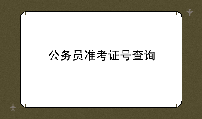 公务员准考证号查询