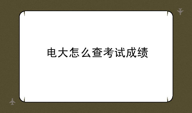 电大怎么查考试成绩