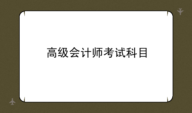 高级会计师考试科目