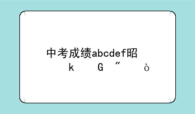 中考成绩abcdef是多少分？