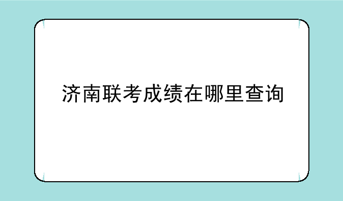 济南联考成绩在哪里查询