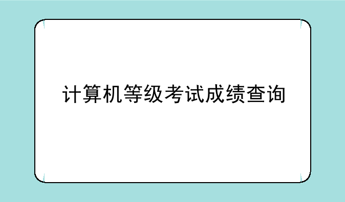 计算机等级考试成绩查询