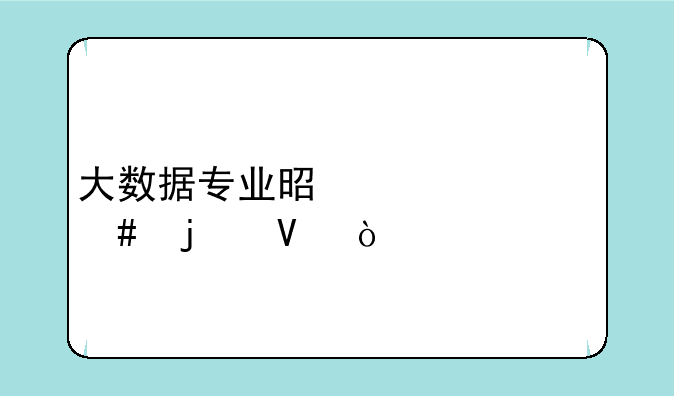 大数据专业是学什么的啊？