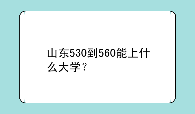 山东530到560能上什么大学？