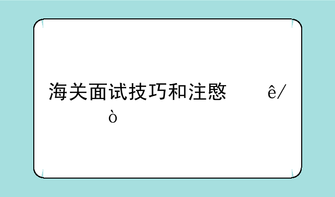 海关面试技巧和注意事项？