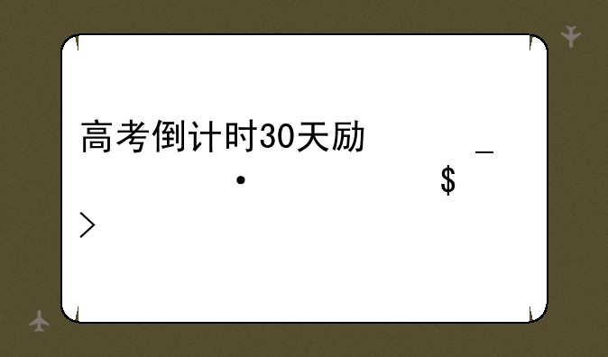 高考倒计时30天励志标语精选100句