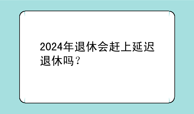 2024年退休会赶上延迟退休吗？