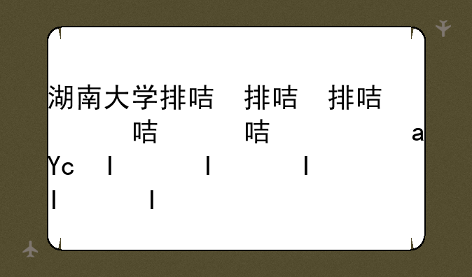 湖南大学排名2024最新排名